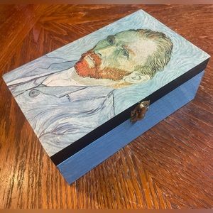 Vincent Van Gogh Self Portrait (1889) Handmade Unisex Gold Hardware Jewelry Box!